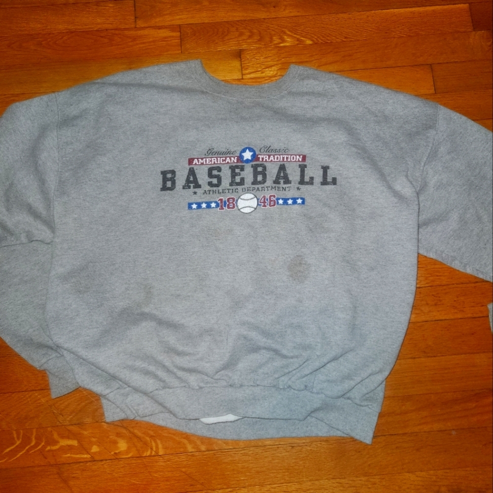 Mens VTG American Baseball Crew neck Sweatshirt